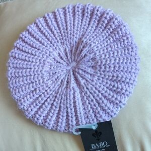 Ba-bo Light Lavender Purple Knitted Beret Hat Wool Blend NWT made in Italy